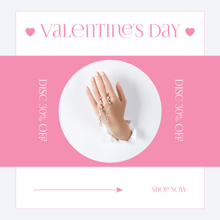 Szablon projektu Walentynkowa oferta rabatowa na biżuterię Instagram AD