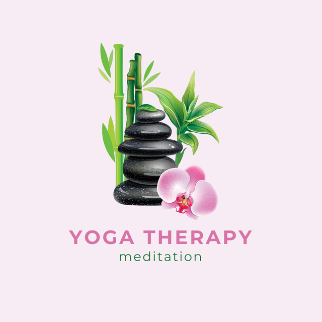 Yoga Therapy and Meditation Logo Tasarım Şablonu
