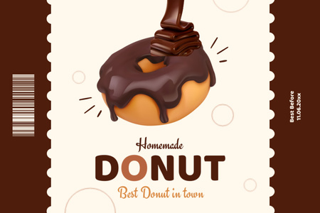 Homemade Chocolate Donuts Label Design Template