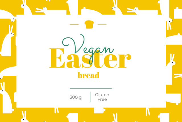 Vegan Easter Bread Label Tasarım Şablonu