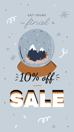 Winter Sale with Snow Globe Instagram Story Design Template