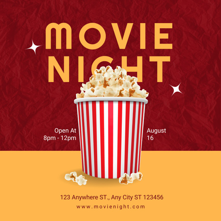 Modèle de visuel Movie Night Announcement - Instagram