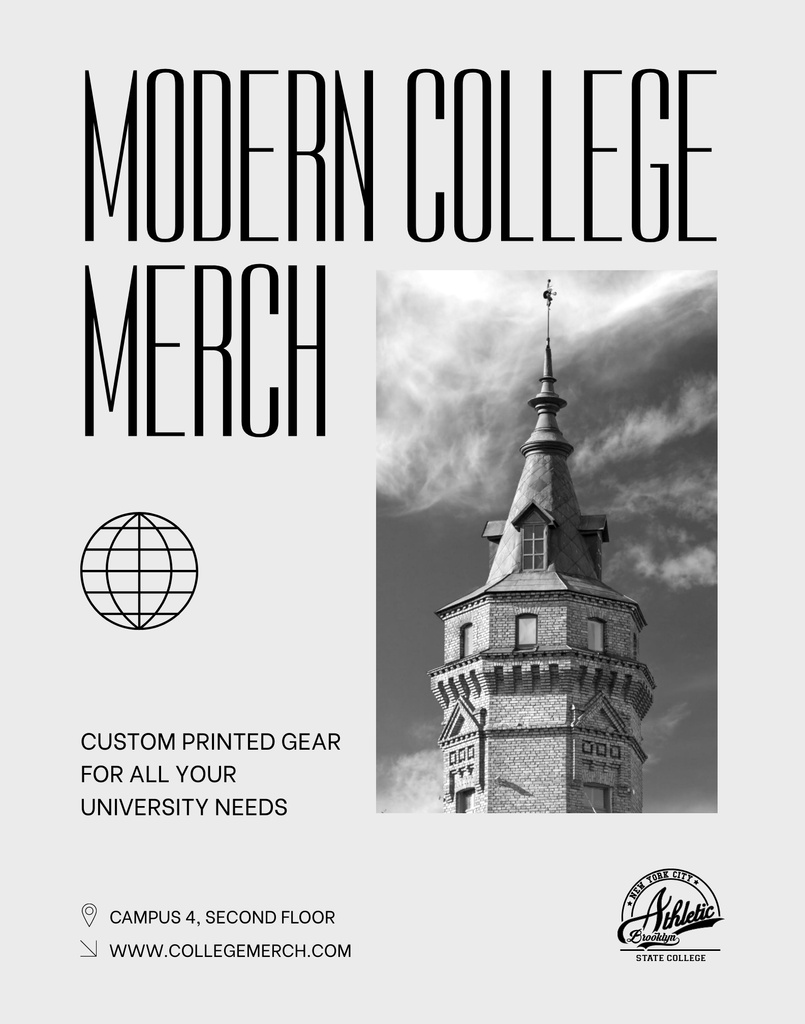 Modern College Merch Ad Poster 22x28in Design Template