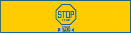 Template di design fermare la guerra in ucraina LinkedIn Cover