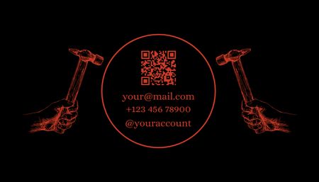 Real Estate Agency Red and Black Business Card US Design Template