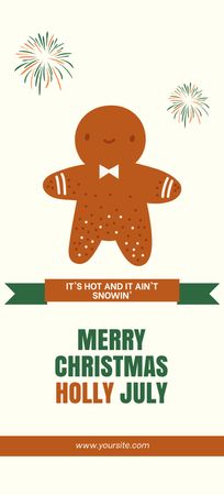 Christmas in July with Cute Gingerbread Flyer 3.75x8.25in Design Template