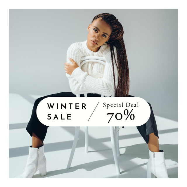 Designvorlage Woman's fashion winter sale special deal für Instagram
