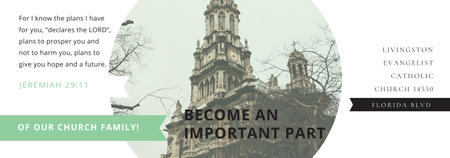 Church Invitation with Old Cathedral Tumblr – шаблон для дизайна