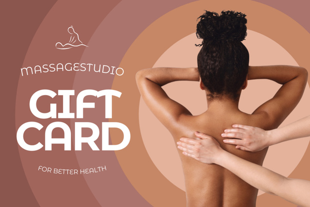 Ontwerpsjabloon van Gift Certificate van Massage Studio Advertisement