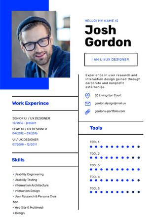 Professional Designer Profile Resume Πρότυπο σχεδίασης
