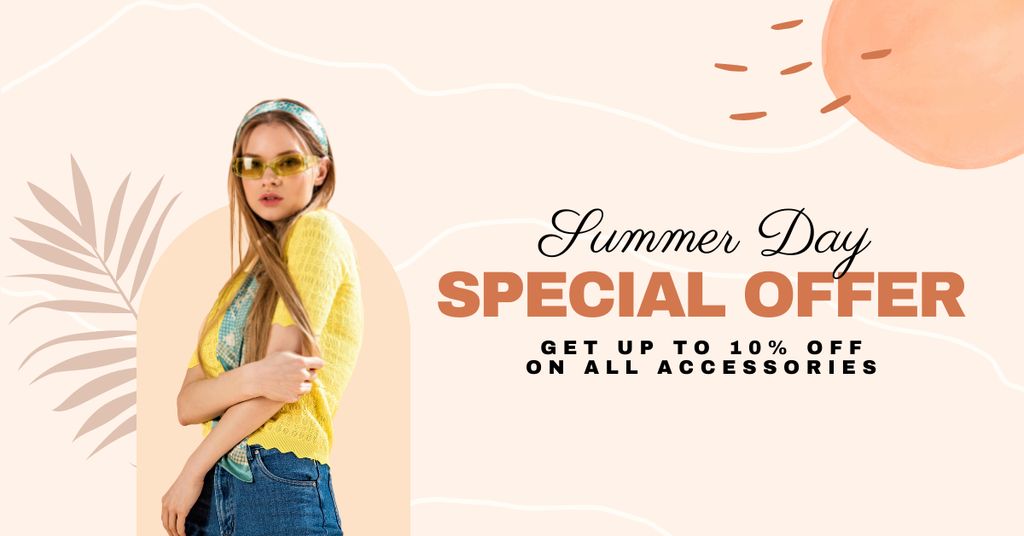Various Accessories Offer With Discount In Summer Facebook AD – шаблон для дизайна