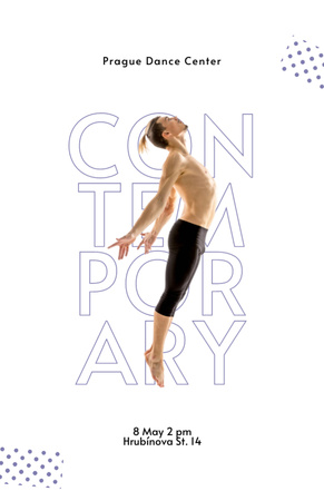 Beautiful Male Ballet Dancer Jumping  Flyer 5.5x8.5in Design Template