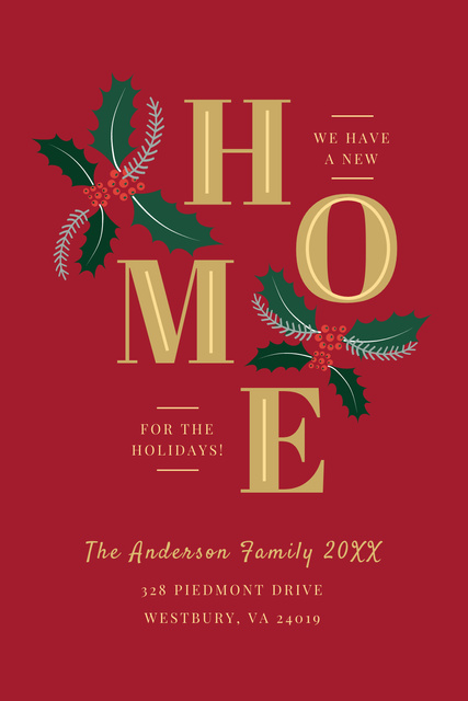 Template di design Home for the Holidays Invitation Pinterest