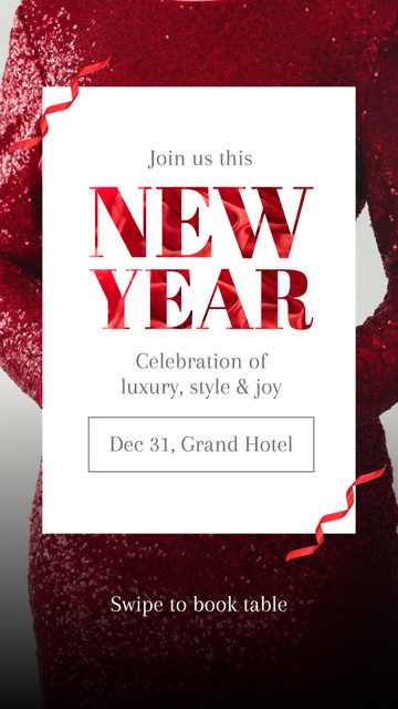 Captivating New Year Celebration With Champagne Glass TikTok Video Modelo de Design