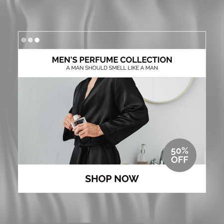 Men's Perfume Collection Discount Announcement Instagram AD Design Template