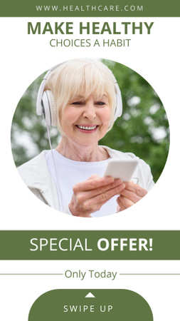 Special Offer For Healthy Senior Lifestyle Instagram Video Story Design Template
