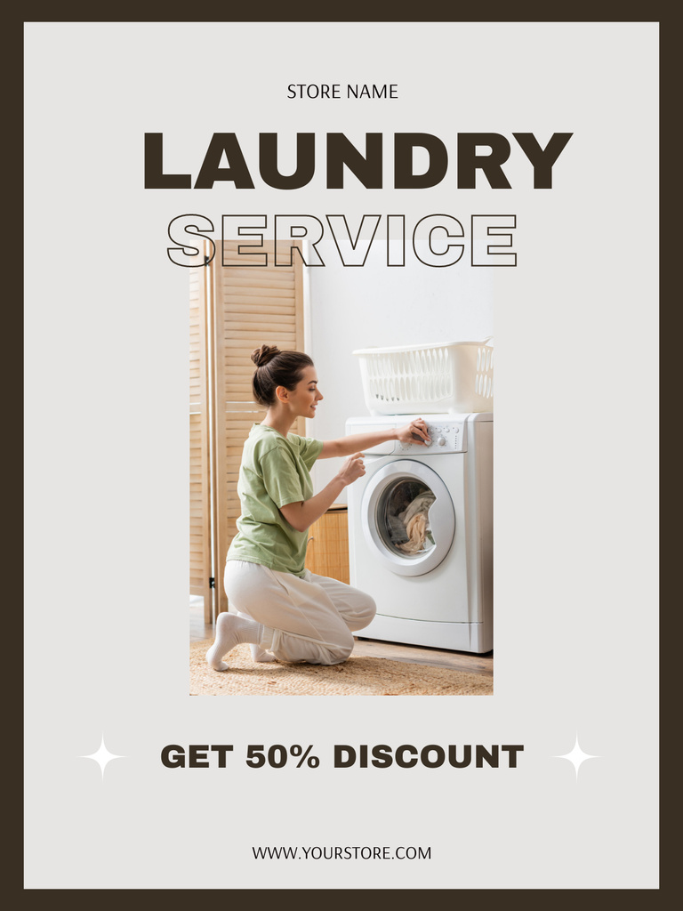 Plantilla de diseño de Reduced Prices for Laundry Services Poster US 