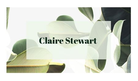 Green Plant Leaves Frame Business card Modelo de Design