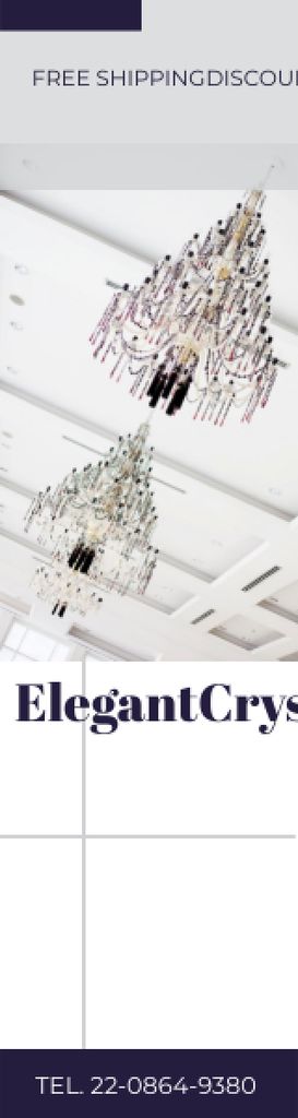 Ontwerpsjabloon van Skyscraper van Elegant Crystal Chandeliers Offer in White