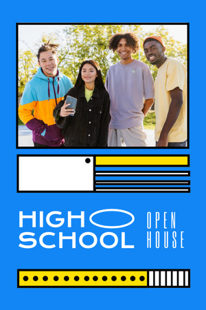 Template di design Ambitious Campus Marketing with Multiracial Students Flyer 4x6in