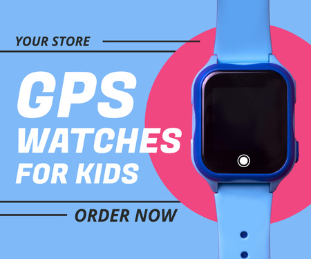 Vissza az iskolába GPS-órák eladási hirdetménye Large Rectangle tervezősablon