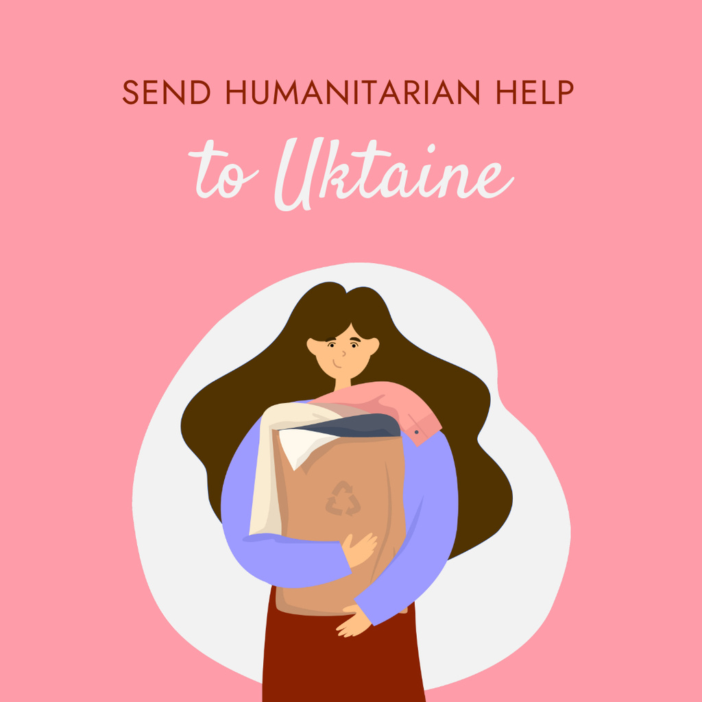 Szablon projektu Send Humanitarian Help to Ukraine Instagram