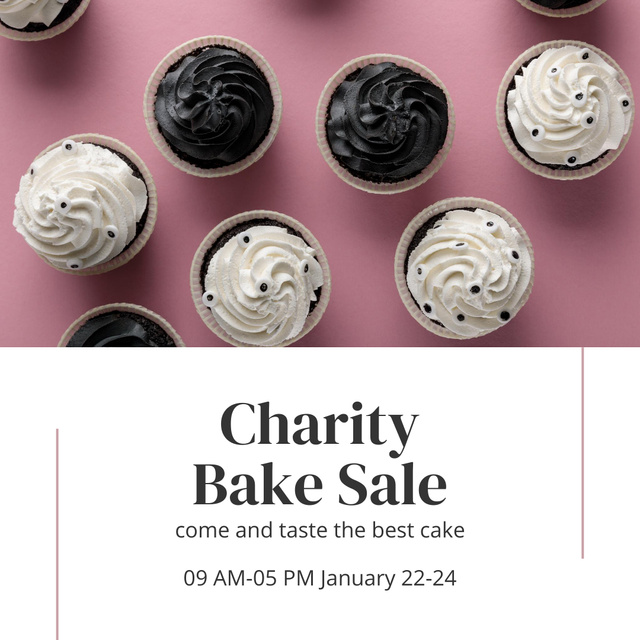 Annual Charity Bake Sale Event Instagramデザインテンプレート