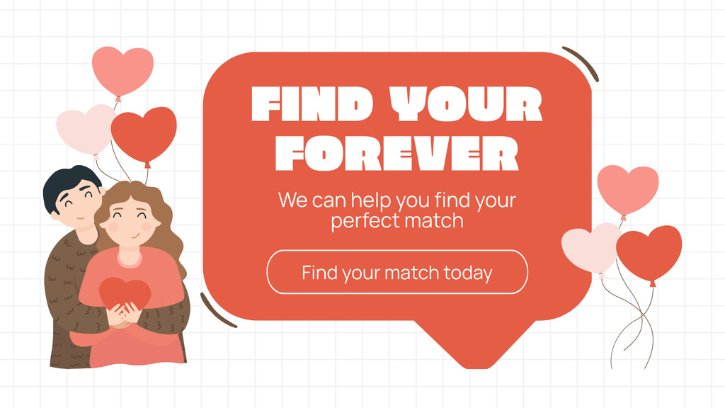 Find Your Perfect Match Here FB event cover tervezősablon