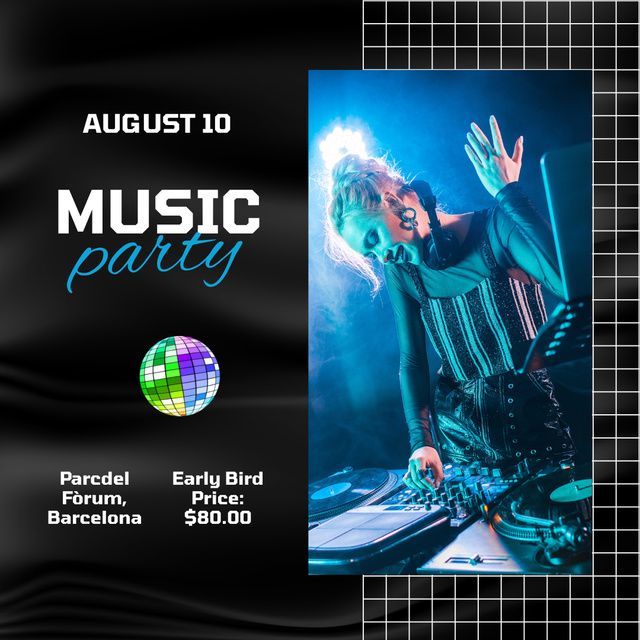 Musical Night Party Animated Post Design Template