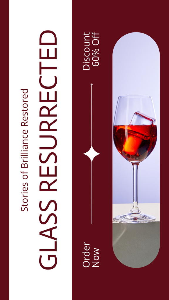Plantilla de diseño de Restored Glassware And Wineglass At Lowered Price Instagram Story 