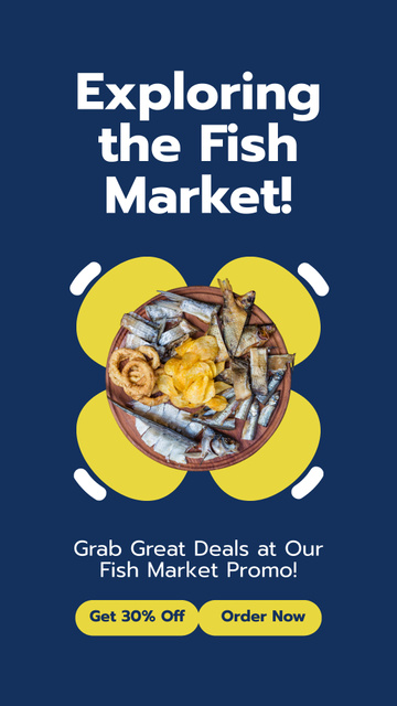 Ontwerpsjabloon van Instagram Video Story van Great Deal at Fish Market