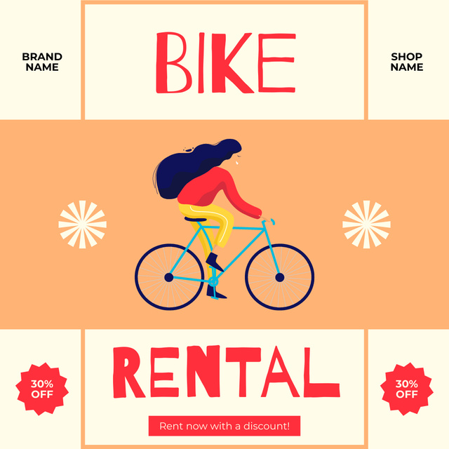 Ontwerpsjabloon van Instagram AD van Rental Bikes for Leisure and Enjoyment