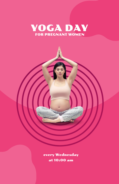 Yoga Day For Pregnant Women Announcement Invitation 5.5x8.5in Design Template