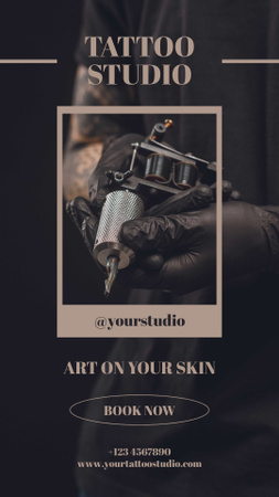 Tattoo Studio Offer Art On Skin With Instrument Instagram Story – шаблон для дизайну