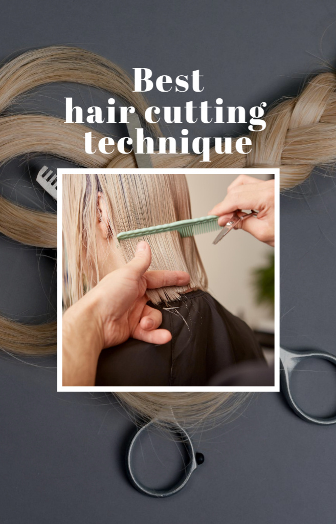 Designvorlage Hair Salon Services Ad with Scissors für IGTV Cover