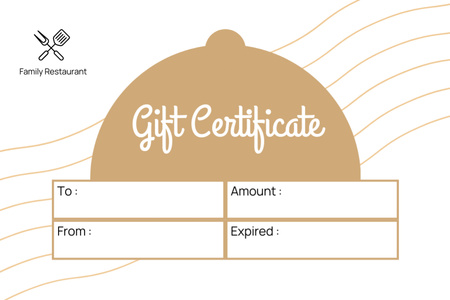 Aile Restoranı Hediye Çeki Teklifi Gift Certificate Tasarım Şablonu