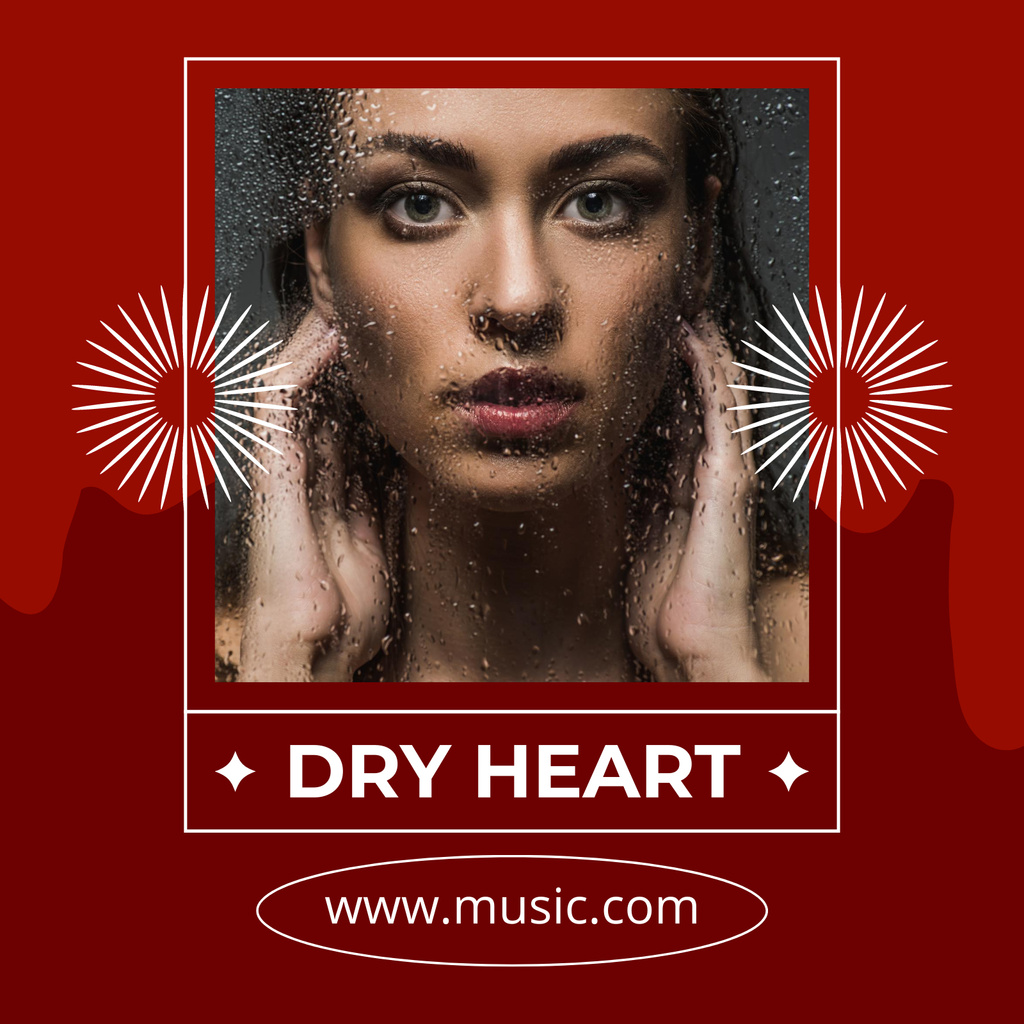 Dry Heart Name of Music Album Album Cover Design Template