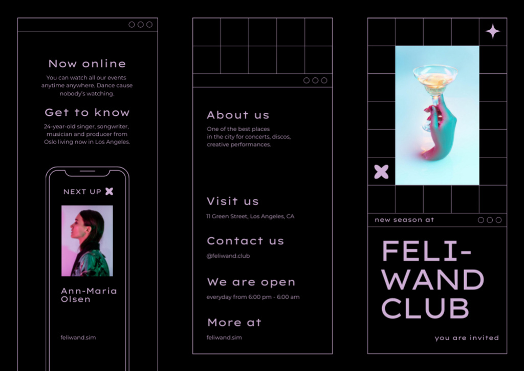 Nightclub Promotion with Cocktail Brochure – шаблон для дизайну