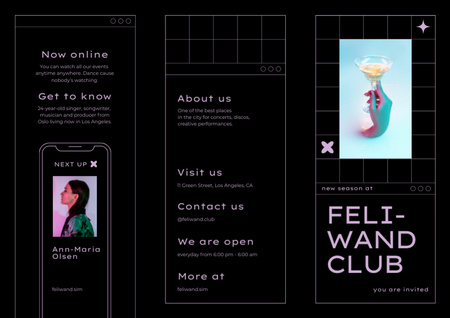 Template di design promozione discoteca con cocktail Brochure