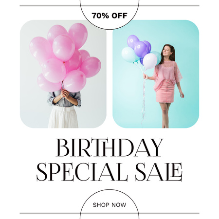 Template di design Special Birthday Sale Announcement Instagram
