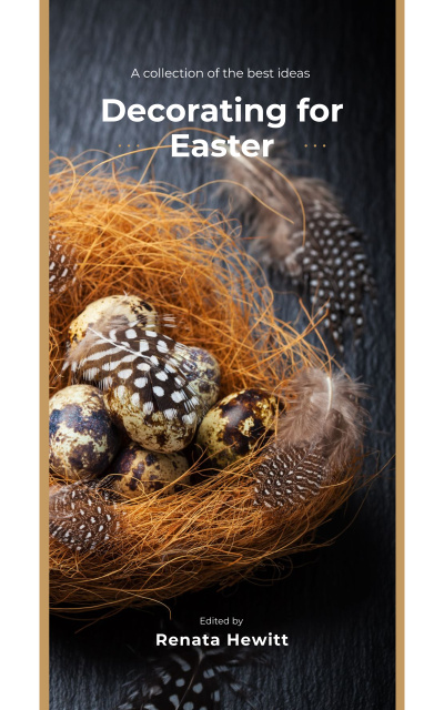 Easter Decor Quail Eggs in Nest Book Cover – шаблон для дизайна