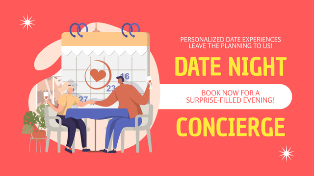 Romantic Evening Dates Are Organized FB event cover Tasarım Şablonu
