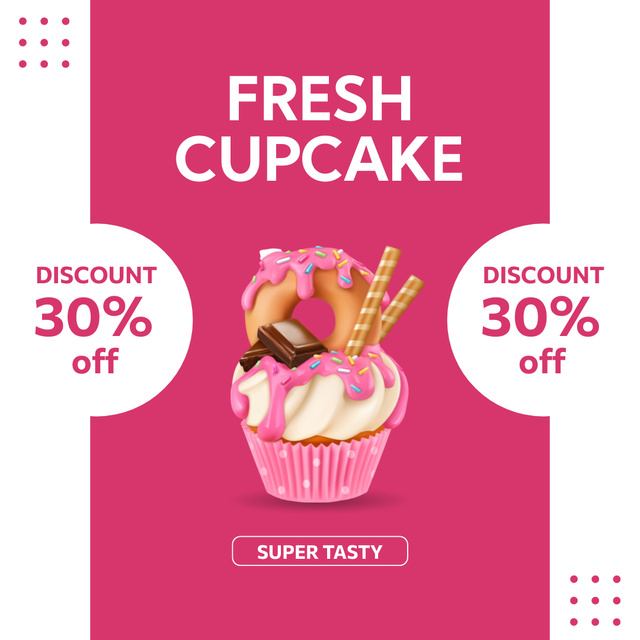 Designvorlage Fresh Tasty Cupcakes Discount für Instagram