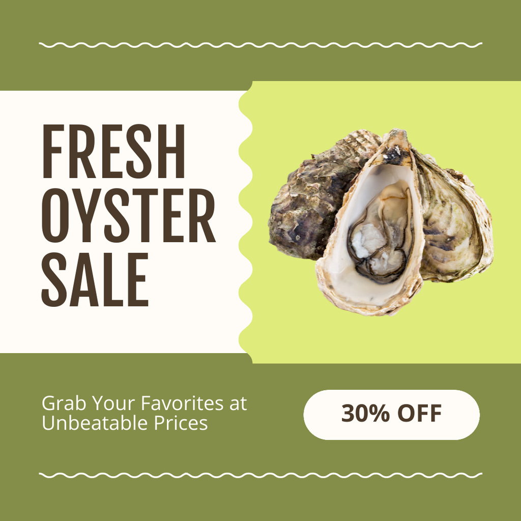 Ad of Fresh Oysters Sale Instagramデザインテンプレート