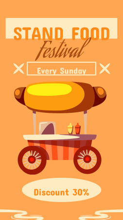 Ανακοίνωση για το Φεστιβάλ Φαγητού με το Street Cart Instagram Story Πρότυπο σχεδίασης