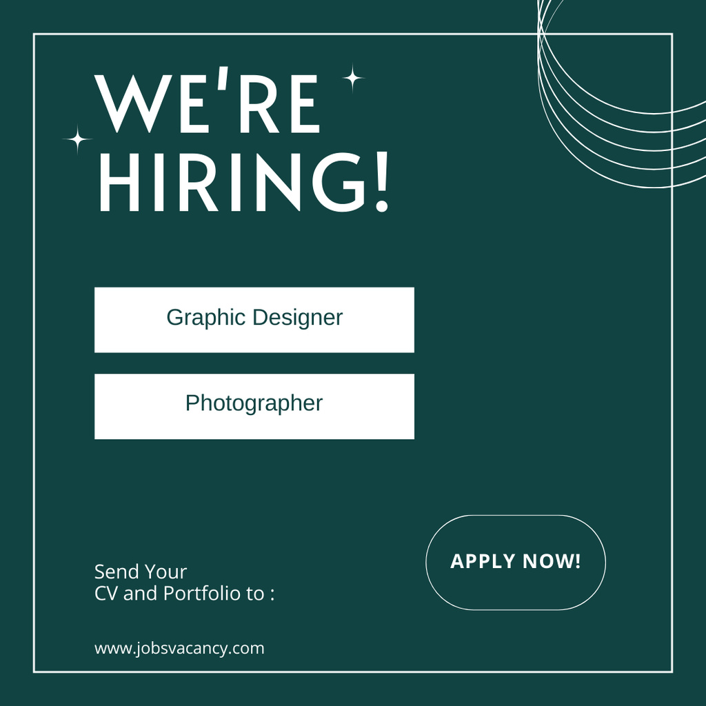 Two Job Position Hiring Offer Instagram Modelo de Design