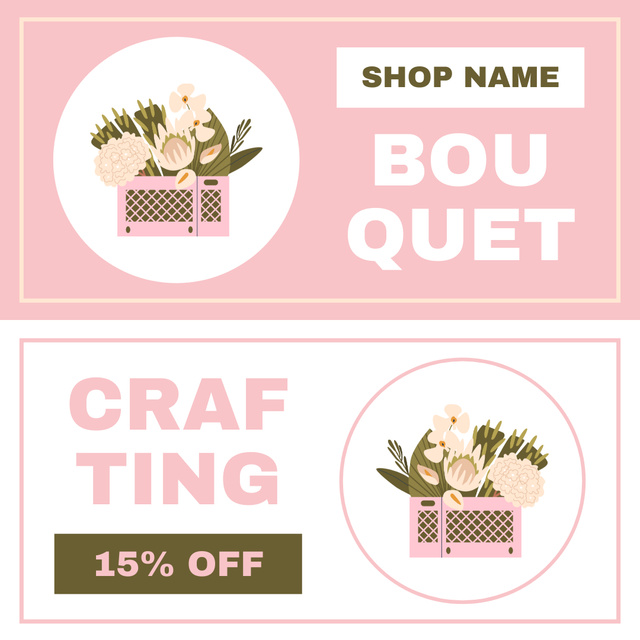 Designvorlage Discount on Craft Bouquets in Boxes für Instagram