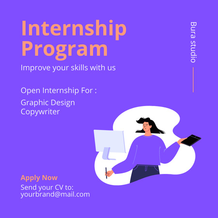 Open Internships for Graphic Designer and Copywriter Instagramデザインテンプレート