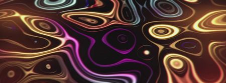 Bright Psychedelic Illustration Facebook Video cover Design Template