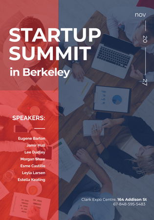 Startup Summit Announcement Business Team at the Meeting Poster 28x40in Design Template